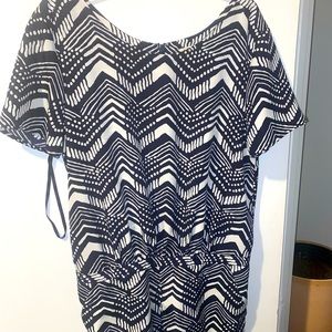 Size 10 navy & white JCrew romper